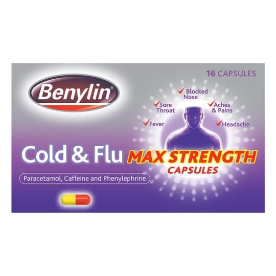 Benylin Cold & Flu Max Strength Capsules – 16 Pack