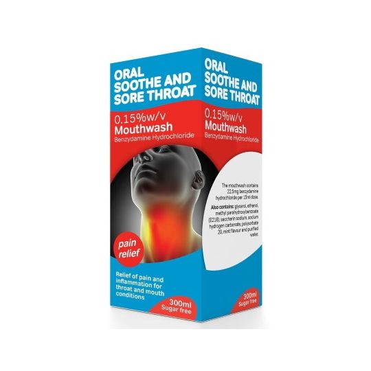 Benzydamine 0.15% w/v Mouthwash - 300ml