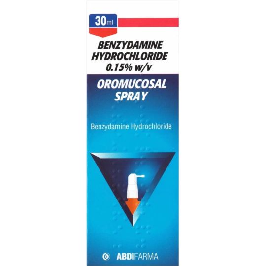 Benzydamine 0.15% Oromucosal Spray – 30ml