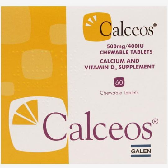Calceos 500mg/400IU Chewable Tablets - 60 Pack
