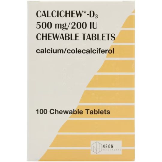 Calcichew-D3 500mg/200iu Chewable Tablets - 100 Pack