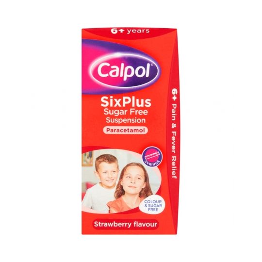 Calpol Six Plus Sugar Free Strawberry Flavour Suspension – 100ml