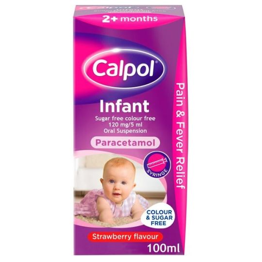 Calpol Infant Strawberry Flavoured Sugar Free & Colour Free Suspension – 100ml