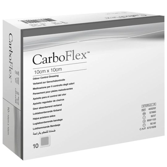 CarboFlex Odour Control Dressing - 10cm x 10cm 10 Pack