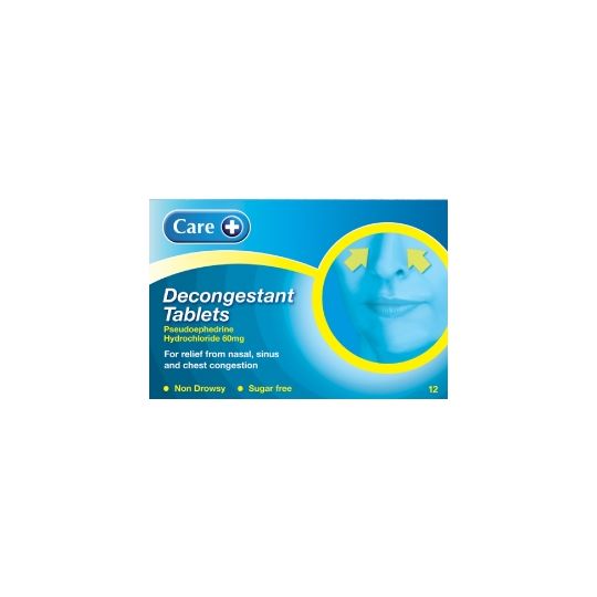 Care Decongestant Tablets - 12 Pack