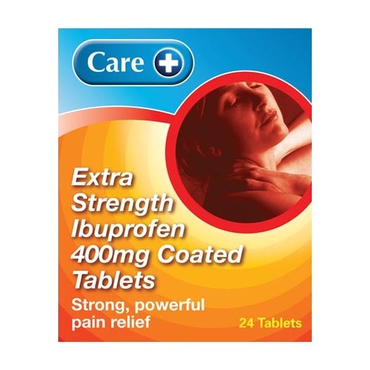 Care Extra Strength Ibuprofen 400mg Coated Tablets - 24 Pack