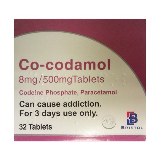 Co-Codamol 8mg/500mg Tablets - 32 Pack