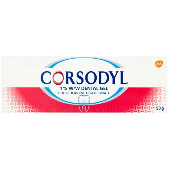 Corsodyl 1% w/w Dental Gel - 50g