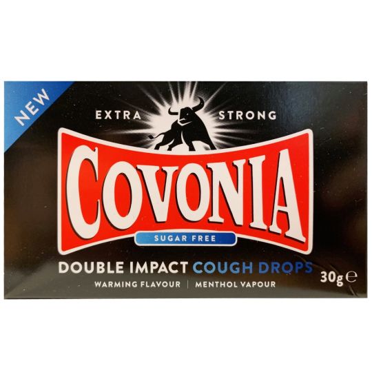 Covonia Double Impact Cough Drops Sugar Free - 30g