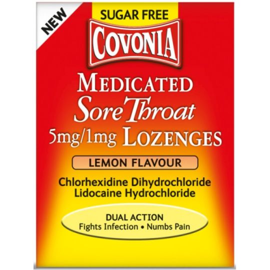 Covonia Medicated Sore Throat Lozenges Lemon – 36 Pack