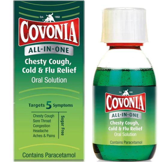 Covonia All-in-One Chesty Cough, Cold & Flu Relief Oral Solution - 160ml
