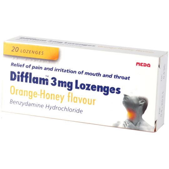 Difflam 3mg Lozenges Orange-Honey Flavour – 20 Pack