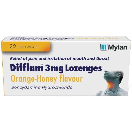 Difflam 3mg Lozenges Lemon Flavour – 20 Pack