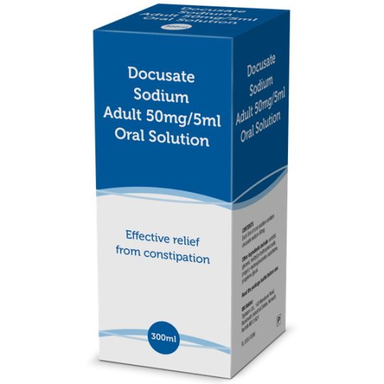 Docusate Sodium Adult 50mg/5ml Oral Solution - 300ml
