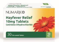Numark Cetirizine Tablets 10 mg Hayfever Relief – 30 Pack