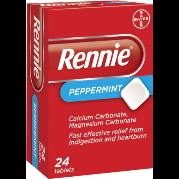 Rennie Peppermint Tablets - 24 Pack
