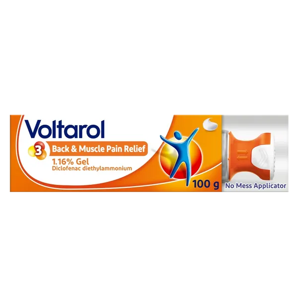 Voltarol Back & Muscle Pain Relief Gel with No Mess Applicator – 100g