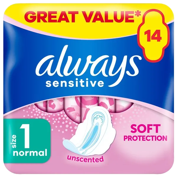 Always Sensitive Normal Ultra with Wings – 14 Pack