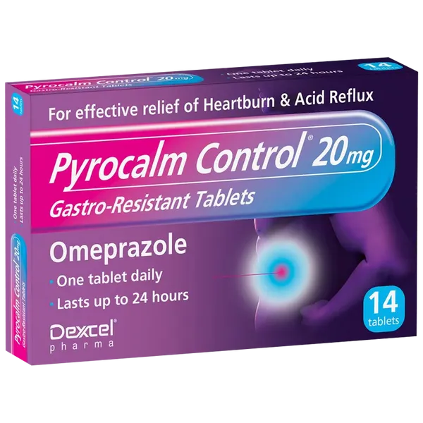 Pyrocalm Control Omeprazole 20mg Gastro-Resistant Tablets – 14 Pack