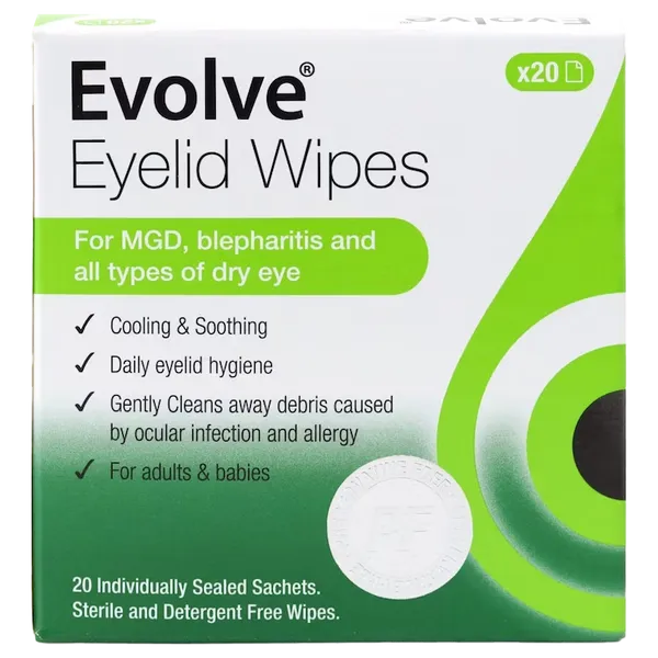 Evolve Eyelid Wipes – 20 Pack