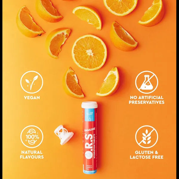 ORS Hydration Tablets Immune Juicy Orange – 20 Pack