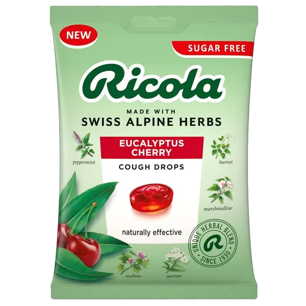 Ricola Eucalyptus Cherry Cough Drops Sugar Free – 70g