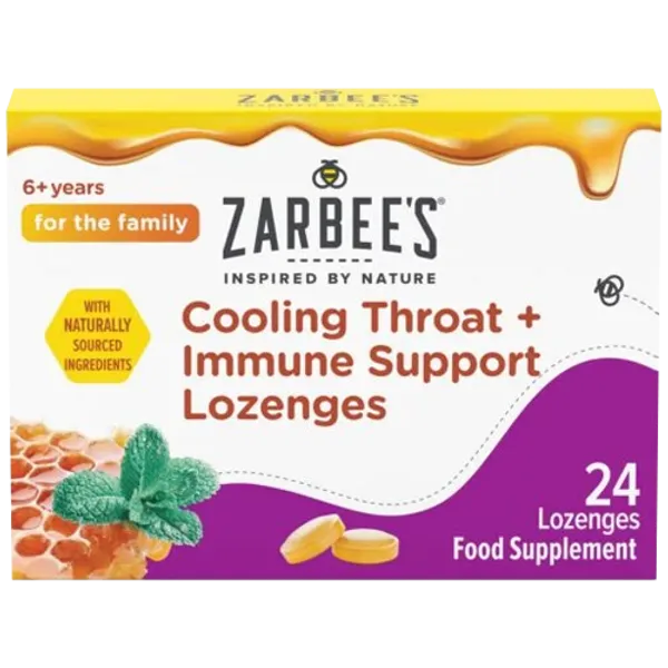 Zarbee's Cooling Throat + Immune Support Lozenges – 24 Pack