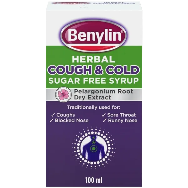 Benylin Herbal Cough & Cold Sugar Free Syrup – 100ml