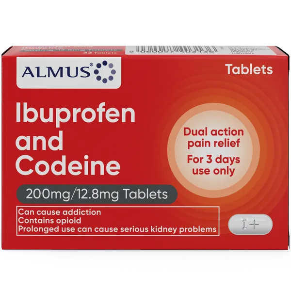 Almus Ibuprofen & Codeine 200mg/12.8mg Tablets – 24 Pack