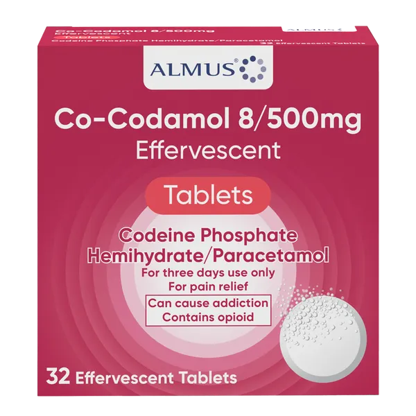 Almus Co-Codamol 8/500mg Effervescent Tablets – 32 Pack