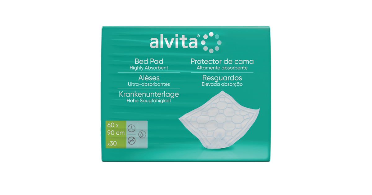 Alvita Bed Pad Maximum Absorption 60 × 90 cm – 30 Pack