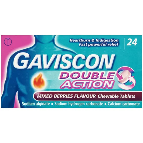 Gaviscon Double Action Mixed Berries Tablets – 24 Pack