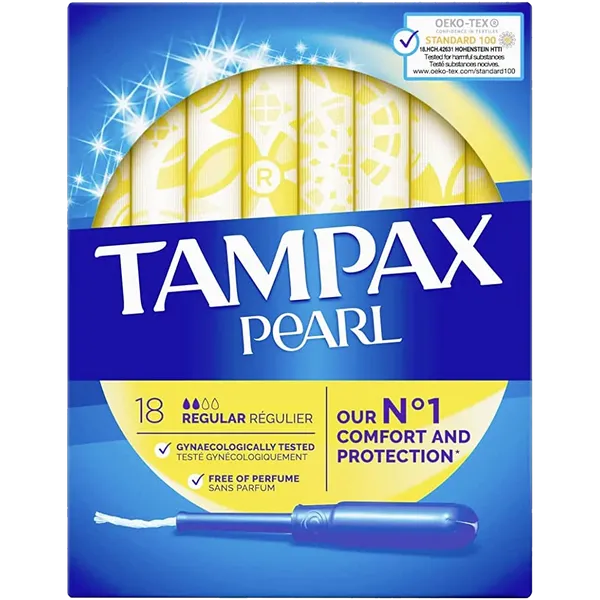Tampax Pearl Regular Tampons – 18 Pack