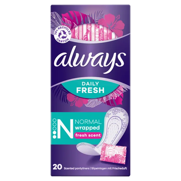Always Daily Fresh Normal Wrapped Panty Liners Fresh Scent – 20 Pack