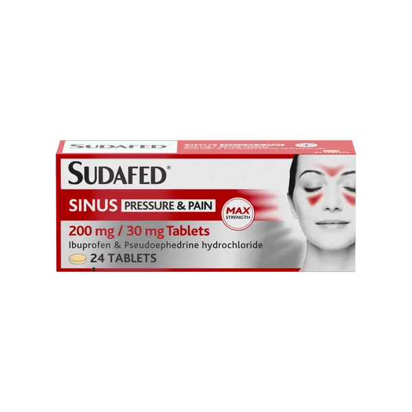 Sudafed Sinus Pressure & Pain Tablets – 24 Pack