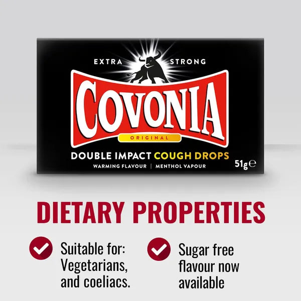 Covonia Double Impact Lozenges Strong Original – 51g