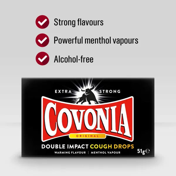 Covonia Double Impact Lozenges Strong Original – 51g