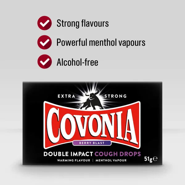 Covonia Double Impact Lozenges Berry Blast – 51g
