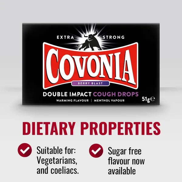 Covonia Double Impact Lozenges Berry Blast – 51g