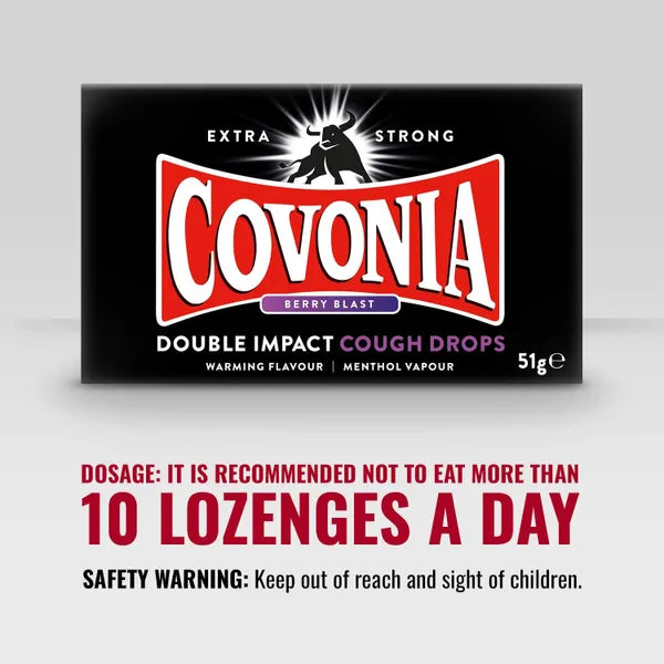 Covonia Double Impact Lozenges Berry Blast – 51g