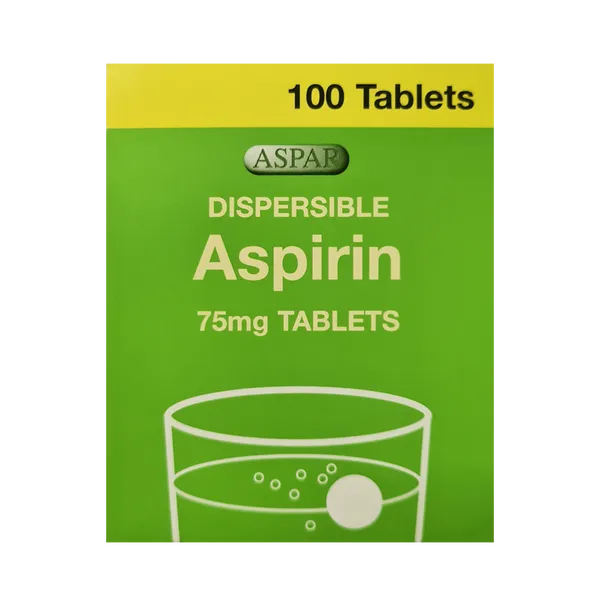Aspar Aspirin Dispersible Tablets 75mg - 100 Pack