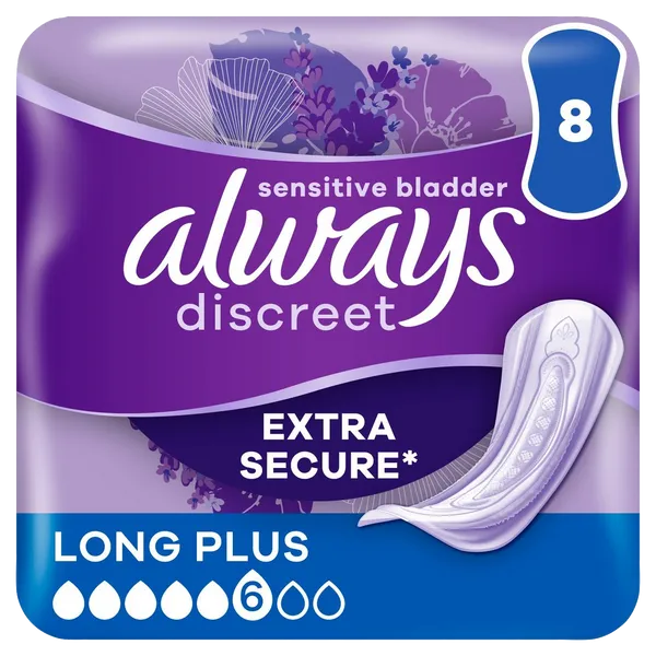 Always Discreet Long Plus Pads – 8 Pack