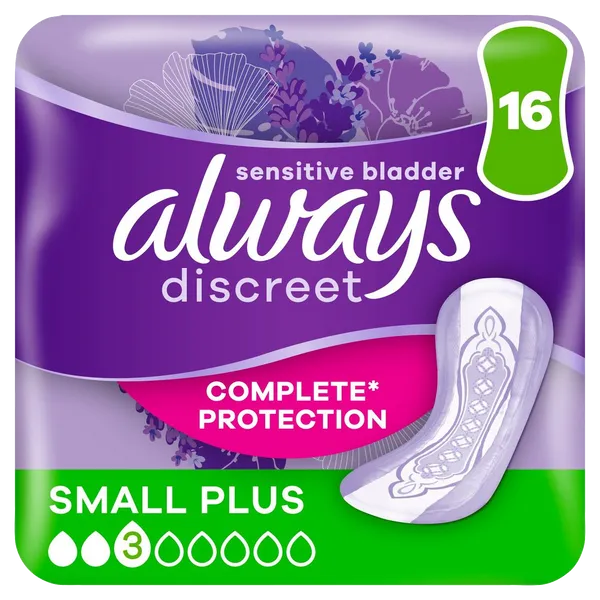 Always Discreet Small Plus Pads – 16 Pack