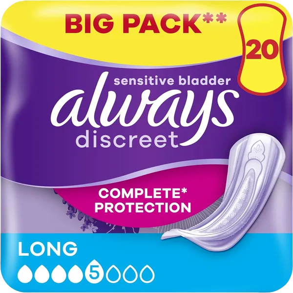Always Discreet Long Pads – 20 Pack
