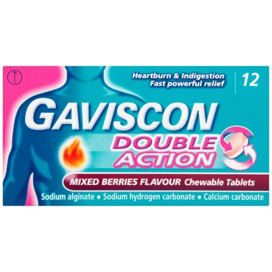 Gaviscon Double Action Mixed Berries Flavour Chewable Tablets