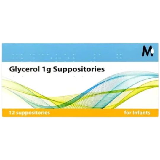 Glycerol 1g Suppositories for Infants - 12 Pack