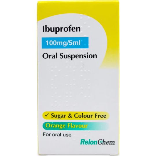 Ibuprofen 100mg/5ml Sugar Free Oral Suspension – 150ml