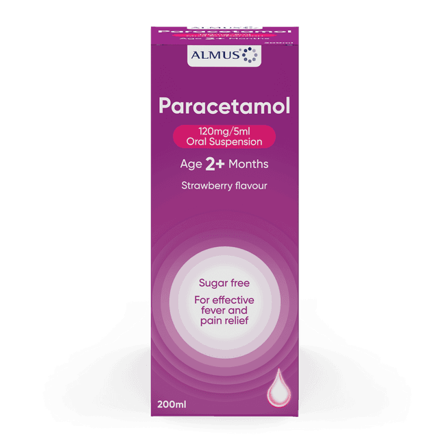 Almus Paracetamol Oral Suspension 120 mg/5 ml 3 M+ – 100 ml