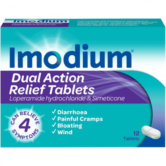 Imodium Dual Action Relief Tablets - 12 Pack
