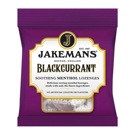 Jakemans Blackcurrant Menthol Soothing Menthol Sweets – 73g